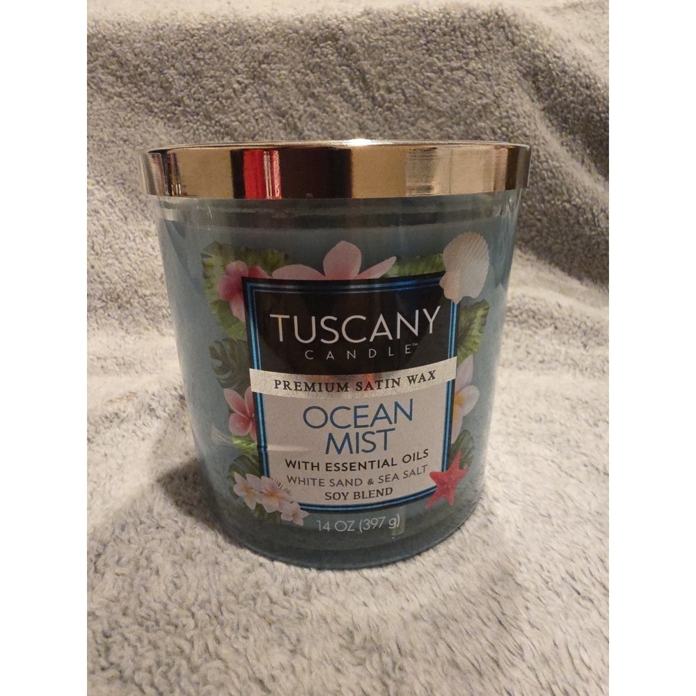 Tuscany Candle 14 oz. OCEAN MIST, WILD HONEYSUCKLE, PINEAPPLE GINGER Candle‎ New
